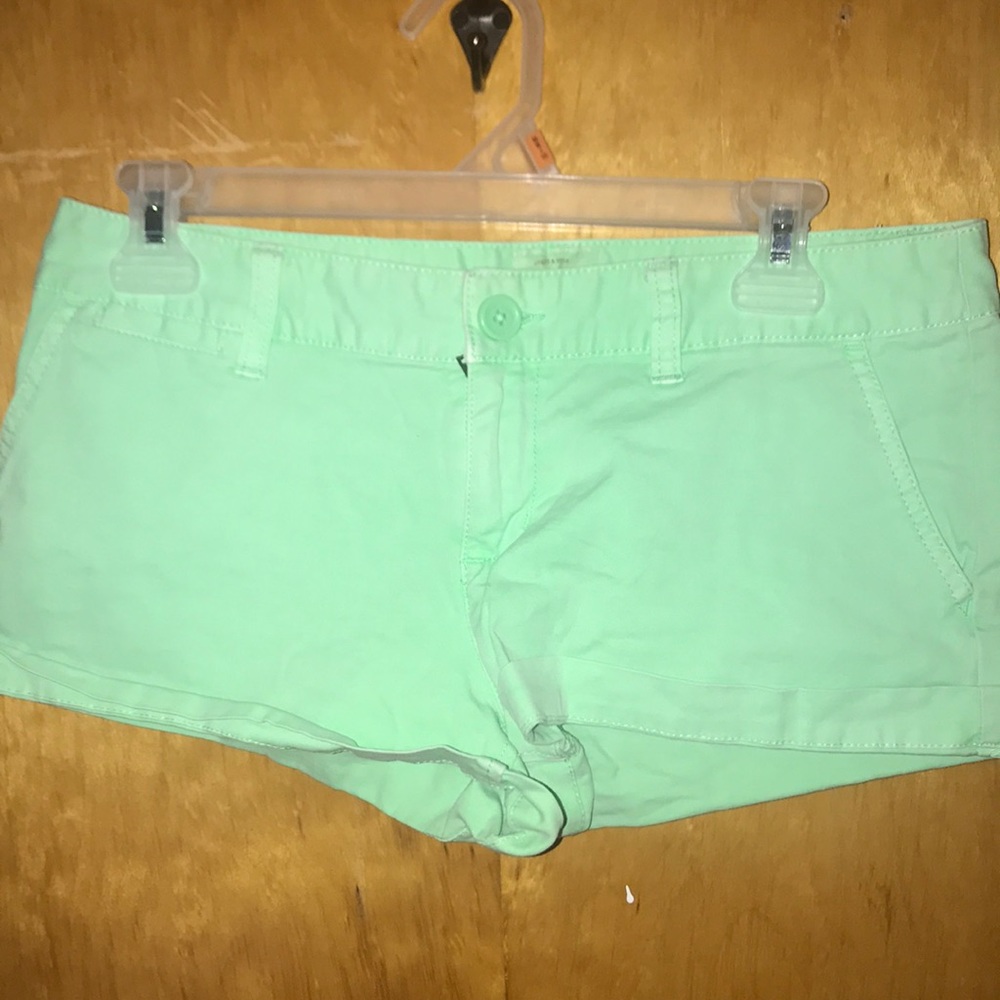 Lime green jean shorts